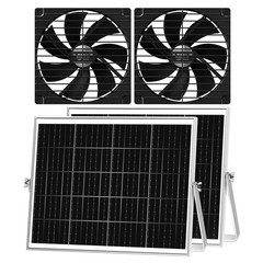 Solar Powered Fan 2 Pack 25W 7.1 Greenhouse