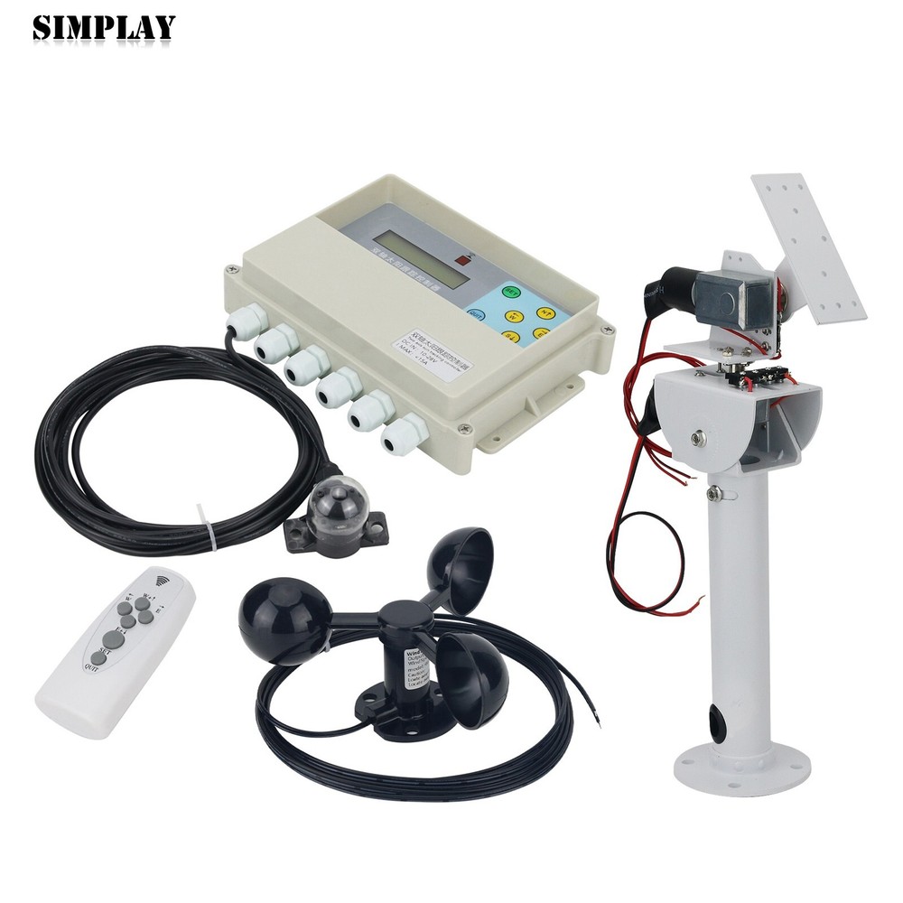 Dual Axis Solar Tracker Controller with Remote Control Wind Speed Sensor