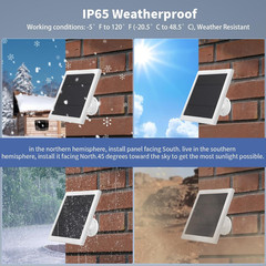 Solar Panel for Ring Camera(2Nd Generation) 2 Pack 5W Solar Panel with 10FT/3M L