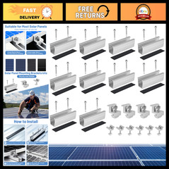10 Pcs Solar Panel Mounting Bracket Kit – Aluminum Roof Mount Set, Universal PV