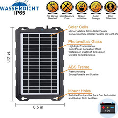 -9W-Solar-Battery-Trickle-Charger-Maintainer -12V Portable Waterproof Solar Pane