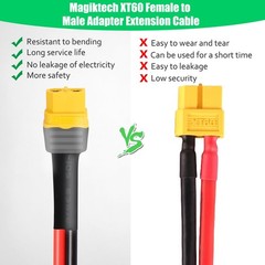 XT60 Extension Cable 10AWG 12FT Male Female Connectors – for Power Station