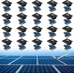 20Pcs Solar Panels Mid Clamps for Unistrut, Aluminium 30Mm/35Mm Solar Panel Brac