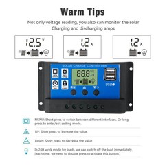 Solar Panel Kit w/100A Controller Dual USB Monocrystalline for Camping Caravan