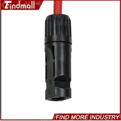 Findmall 5 Feet 10AWG Black + Red Solar Panel Extension Cable Wire Connector