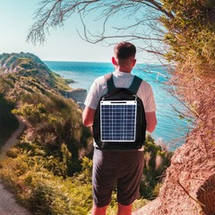 13W 5V Solar Panel With Dual USB Port 2PCS Carabiner Polycrystalline OTYT