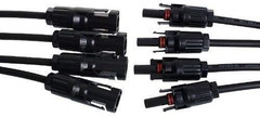 1 Pair Male and Female Y Solar Panel Adaptor Cable Branch Connector, 4 to 1 Brun