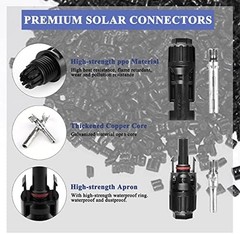 MUYI 22 PCS Solar Panel Connector Kit Replacement for 14-10AWG Cable | 10 Pairs