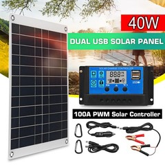 40W 12V Mono Solar Panel Kit Caravan Power Battery Charging with Controller