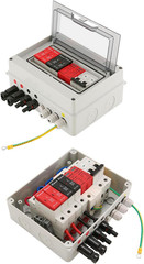 600V Solar DC PV Combiner Box,2 String with Lightning Arrester Connector for