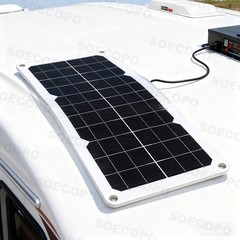 SOECOPO 150W Monocrystalline Solar Panel with USB/Type-C/DC Triple Output for Ca