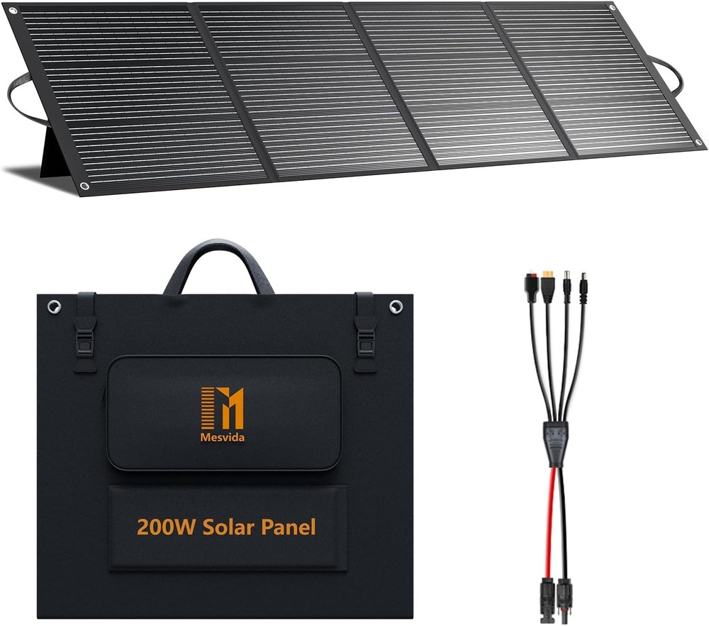 24V Foldable Solar Suitcase 200W IP68 XT60 MC4 Portable Power