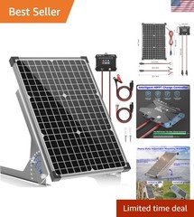 Versatile 30W Solar Panel Kit with Adjustable Bracket & LED Monitoring Lights