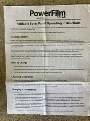 NEW “PowerFilm Solar” 60 WATT F16-3600 Foldable Solar Panel w/ Adapter & Paper