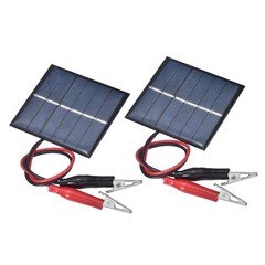 2Pcs 3V 0.45W 150mA Mini Solar Panels with Cable, 60 x 55mm