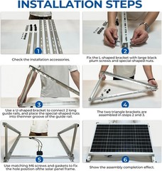 Solar Panel Mount Brackets, 2 Sets 45 inch Adjustable with Foldable Tilt Legs…