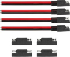 10AWG SAE Extension Cable 1FT 2-Pin Quick Disconnect Weatherproof 4 Pack