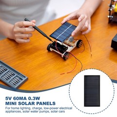 5Pcs 5V 0.3W 60mA Mini Solar Panels, Solar Photovoltaic Power Cells