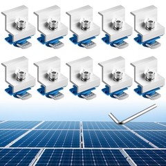 10pcs Solar Panel End Clamp for Standard Unistrut, Aluminum 30mm/35mm Solar P…