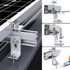 Solar Panel Mounting Bracket Kit for 1-4Pcs Panels, 10 Mini Rails Included