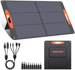Panel Solar 100W Foldable Waterproof Camping RV SOKIOVOLA Portable Power Station