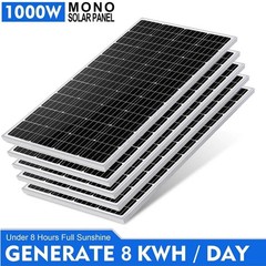 1000W Monocrystalline Solar Panel 200W Battery Power Charging for Home RV Marine