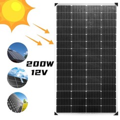 200W Watt Mono Solar Panel 12V Battery Power Off-Grid RV Home Boat Camping US
