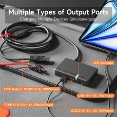 200W Portable Solar Panel Charger Foldable with ETFE 24% High Efficiency IP65