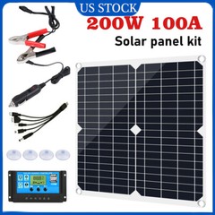 200 Watts Solar Panel Kit 100A 12V Battery Charger with Controller Caravan Boat