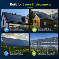 MESSi SOLAR 2 x 450W = 900W Solar Panels, Bifacial, N-Type, Mono | Plug-n-Play