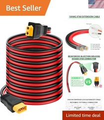 10AWG XT60 Extension Cable 20FT, XT60 Cable with Male to Female Connector for…