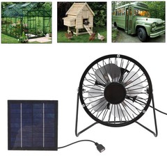 Portable Solar Solar Panel Fan USB Cooling Fan for Greenhouse Pet House Attic