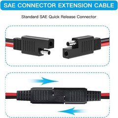 1FT SAE 14AWG Power Extension Cable – Ideal for Cars, Solar Panels, and More
