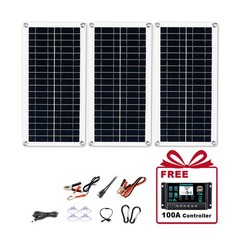 600W Solar Panels – 3x200W High-Efficiency PV Panels + 100A Controller