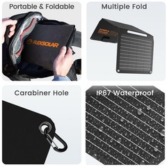 FlexSolar 20W E20 pro Portable Solar Panel ETFE IP67 Waterproof USB A USB C