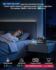 DARAN Portable Power Station 600W (1200W Peak), 288Wh Solar Generator LiFePO4 Ba