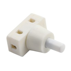 White Selflocking Push Button Switch Plastic 2A 250V for Lamp 5 Pieces Pack