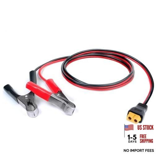 XT60 Connector Cable to Alligator Clip, 12AWG 12V Battery Clamp to 12AWG-2FT