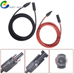 Solar Panel Extension Cable Wire Connector 1 Pair 12AWG 15ft Black+Red