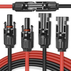 100FT 10 AWG Solar Panel Extension Cable PV Wire Solar Connectors Pair 6mm²