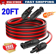 10 AWG Solar Panel Extension Cable PV Wire Solar Connectors Pair Black Red 6mm²