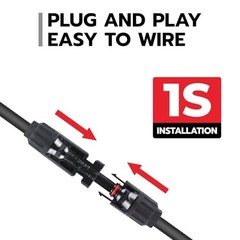 Solar Panel Connector Kit 6 in 1 Cable Solar Connector 14AWG Heavy-Duty 33FT
