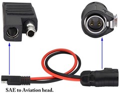 2 Pin Power Industrial Circular Connector to SAE Cable for Solar Panel Suitca…