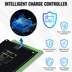 Upgrade 7.5W Solar Car Battery Charger Maintainer 12V Waterproof Solar Panel Por