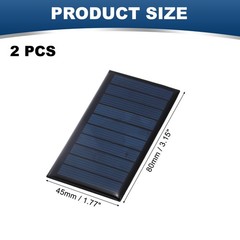 2Pcs 5V 0.45W 90mA Mini Solar Panels Solar Photovoltaic Power Cells