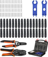 35PCS Solar Crimper Tool Kit, Solar Panel Cable MC4 Connectors 14-10AWG, 30 Pair