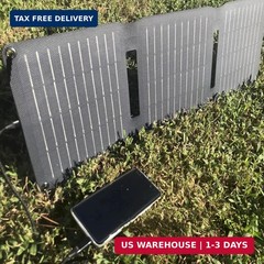 [Upgraded] FlexSolar 20W Portable Solar Panel, High Efficiency ETFE Foldable Pan