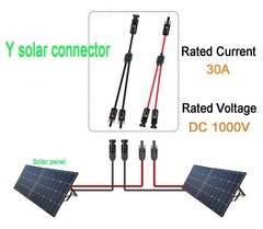 Y Solar Connector,Solar Y Branch Parallel Cable,Solar 1 to 2 Male Female Conn…