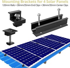 Anbte Solar Panel Mounting Brackets for Roof, Aluminum Solar Rails, Black | Sola