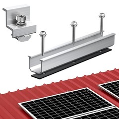 Anbte Solar Panel Bracket Kit, 6 Pcs 7.87 in Aluminium Solar Panel Mounting Rail